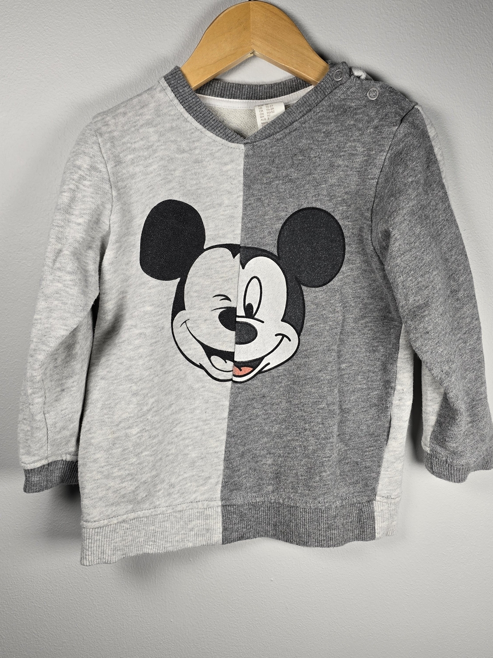 Zara Kids Two-Tone Gray Mickey Mouse Sweatshirt